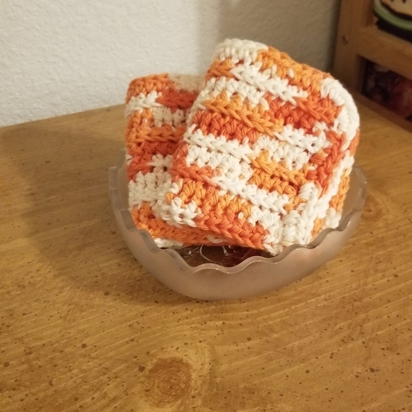 💞2/$20HAND CRAFTED Crocheted All Purpse 100% Cottn Reusable Bath or Dish Cloths - Picture 6 of 6